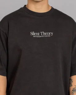 Silent Theory Classic Embroidered T-Shirt Charcoal Best