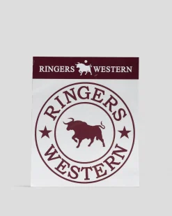 Ringers Western Classic Large Sticker Burgundy Discount