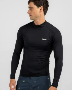 Rhythm Classic Long Sleeve Rash Vest Black Discount