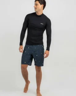 Rhythm Classic Long Sleeve Rash Vest Black Discount