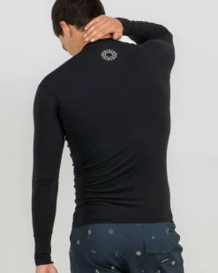Rhythm Classic Long Sleeve Rash Vest Black Discount