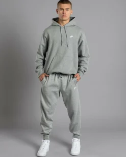 Nike Club Fleece Hoodie Dk Grey Heather/lt Smoke