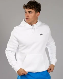 Nike Club Fleece Hoodie White/white/black Hot