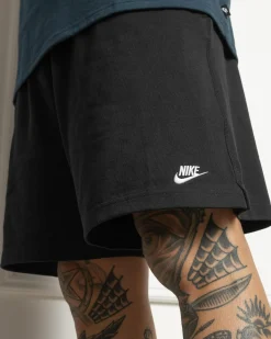 Nike Club Knit Shorts Black/white New