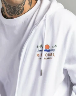 Rip Curl Cody Welsh Zip Thru Hoodie White Hot