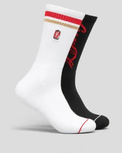 FOOT-IES Coke Can Sneaker Socks 2 Pack White/black