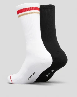 FOOT-IES Coke Can Sneaker Socks 2 Pack White/black