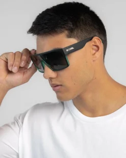 Unit Command Polarised Sunglasses Black/teal Outlet