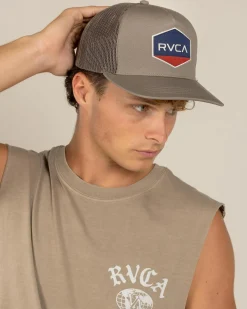 RVCA Commonwealth Curved Trucker Cap Mushroom Best