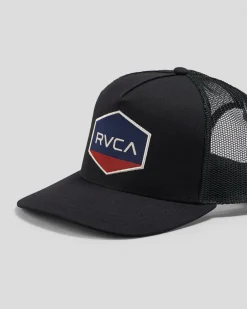 RVCA Commonwealth Curved Trucker Cap Black Outlet