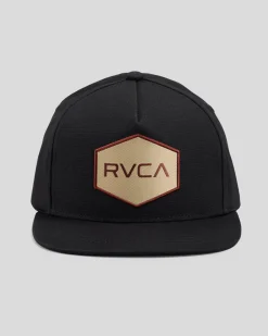 RVCA Commonwealth Patch Snapback Cap Black New