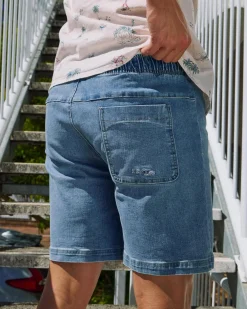 Salty Life Comprise Elastic Waist Shorts Blue New