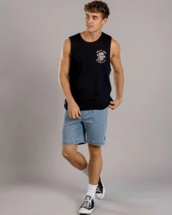 Salty Life Comprise Elastic Waist Shorts Blue New