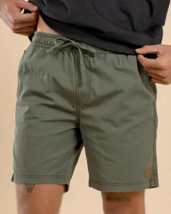 Lucid Conclude Elastic Waist Shorts Olive