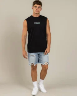 Nena & Pasadena Conclude Relaxed Muscle Tank Jet Black Online