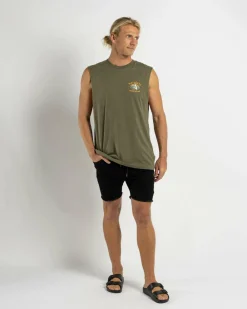 The Mad Hueys Cookedatoo Eshay Muscle Tank Olive Hot