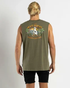 The Mad Hueys Cookedatoo Eshay Muscle Tank Olive Hot