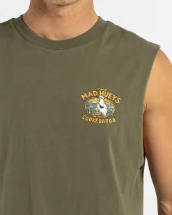 The Mad Hueys Cookedatoo Eshay Muscle Tank Olive Hot