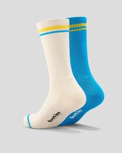 FOOT-IES Cookie Monster Sneaker Sock 2 Pack Cream/blue