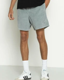 S-Double Cord Coast Shorts Washed Steel Sale