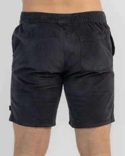 Silent Theory Cord Shorts Washed Black New