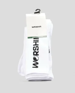 Worship Supplies Core Socks 3 Pack White Clearance
