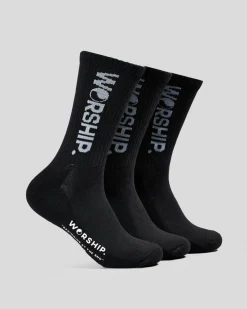 Worship Supplies Core Socks 3 Pack Black Online