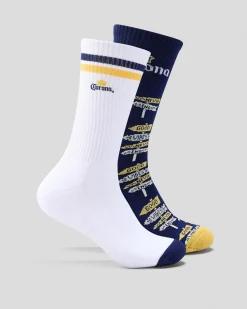 FOOT-IES Corona Good Vibes Sneaker Sock 2 Pack White/navy Online