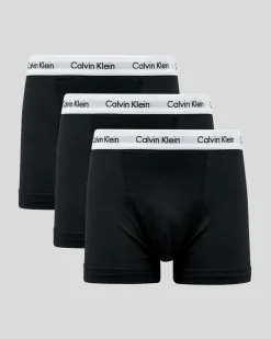 Calvin Klein Cotton Stretch Trunks 3 Pack Black Clearance
