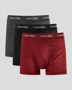 Calvin Klein Cotton Stretch Trunks 3 Pack Black/charcoal Heather/syrah Online