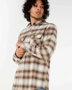 Rip Curl Count Flanno Shirt Coffee Hot
