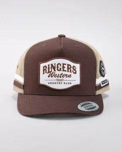 Ringers Western Country Club Deep Fit Trucker Cap Saddle Brown Outlet
