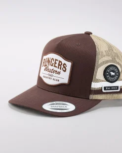 Ringers Western Country Club Deep Fit Trucker Cap Saddle Brown Outlet
