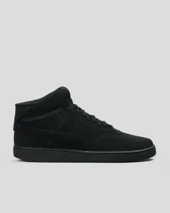 Nike Court Vision Mid Shoes Black/black-black Clearance