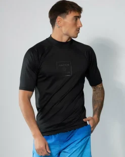 Jacks Covert Short Sleeve Rash Vest Black Outlet