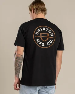 Brixton Crest T-Shirt Black Clearance