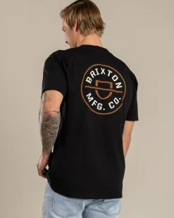 Brixton Crest T-Shirt Black Clearance