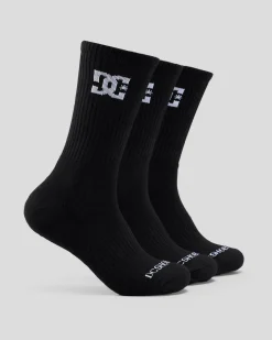 DC Shoes Crew Sock 3 Pack Black Best