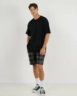 Jacks Crisis Elastic Waist Shorts Charcoal Discount