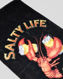 Salty Life Crushin Tinnies Towel Black