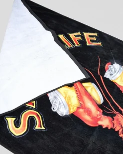 Salty Life Crushin Tinnies Towel Black