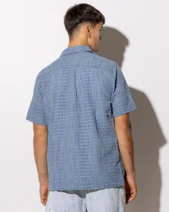 Rusty Datsun Drop Short Sleeve Shirt China Blue Outlet