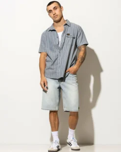 RVCA Dayshift Denim Shorts Vintage Blue Hot