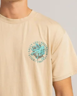 Salty Life Deep Hook T-Shirt Sand Acid Sale