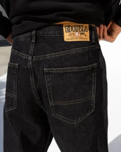S-Double Denim Standard Jeans Black Wash Clearance