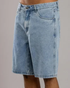 S-Double Denim Standard Shorts Fade Wash Clearance