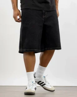 S-Double Denim Standard Shorts Black Wash Discount