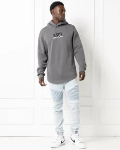 Kiss Chacey Dilluted Dual Curved Hoodie Charcoal Clearance