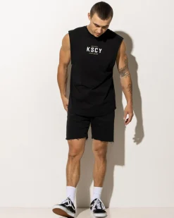 Kiss Chacey Division Dual Curved Muscle Tank Jet Black New
