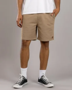 Lucid Division Elastic Waist Shorts Sand Online